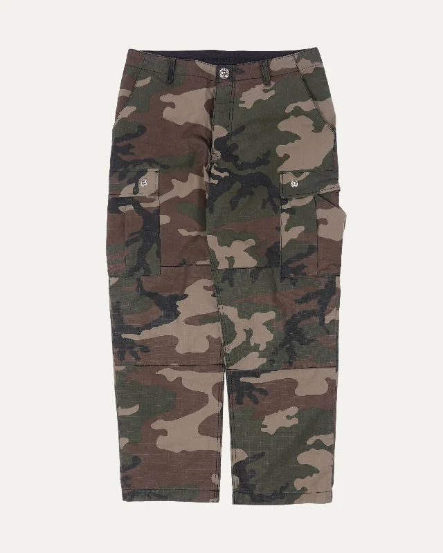 Camouflage Cargo Pants Comfy Zip-Up Pants