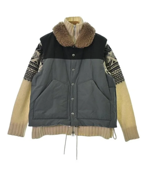 sacai Down jackets/Vests A-Line Jacket Boat Neck Shawl Collar