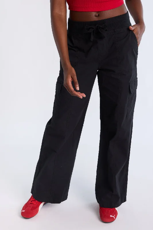 High Rise Wide Leg Cargo Pants Trendy Printed Pants