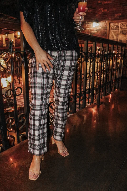 World Class Plaid Dress Pants Relaxed Lounge Trousers