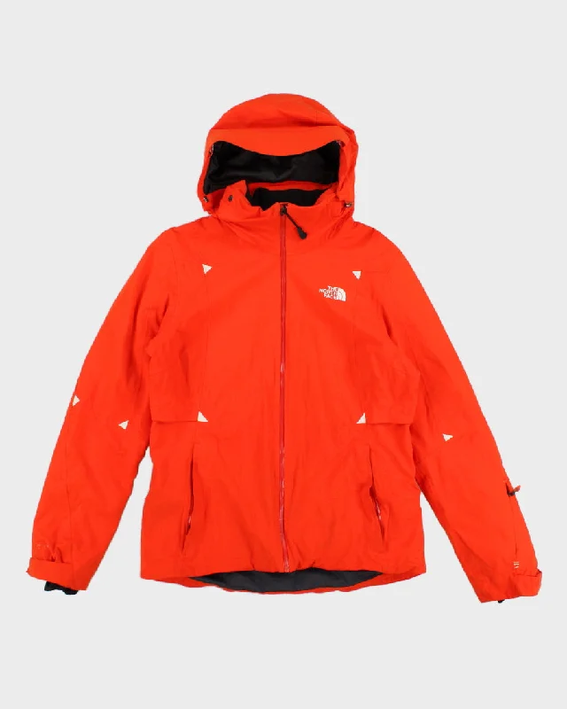 Womens Orange The North Face Hooded Ski Jacket - M Rayon Fabric Velvet Fabric Corduroy Fabric