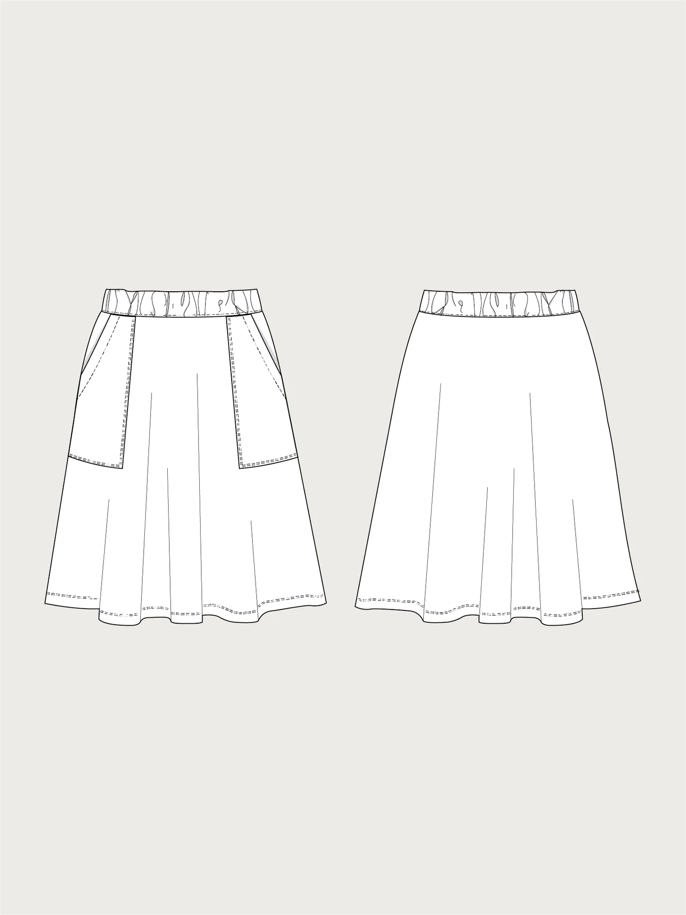 ELASTIC WAIST SKIRT mini PATTERN -- The Assembly Line Patterns denim skirt trendy