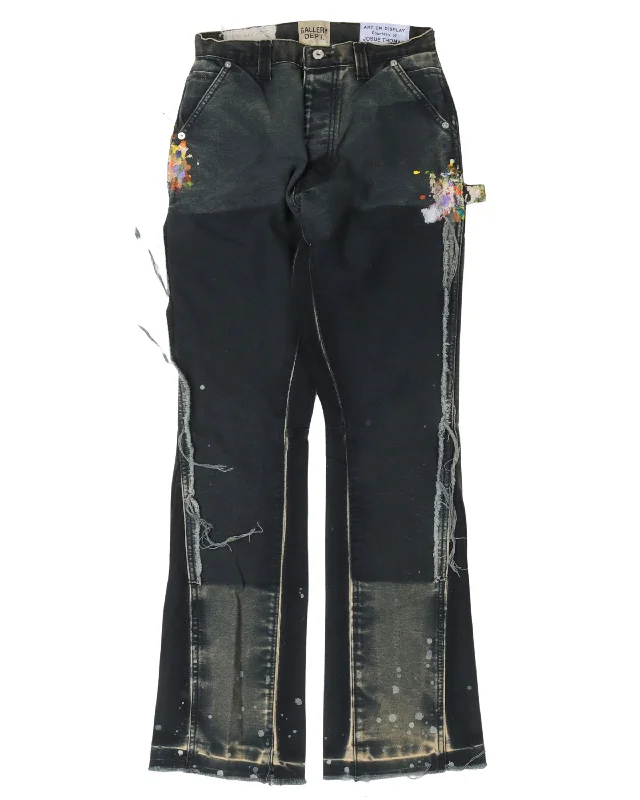 Painted La Flare Carpenter Pants Trendy Wide-Legged Trousers