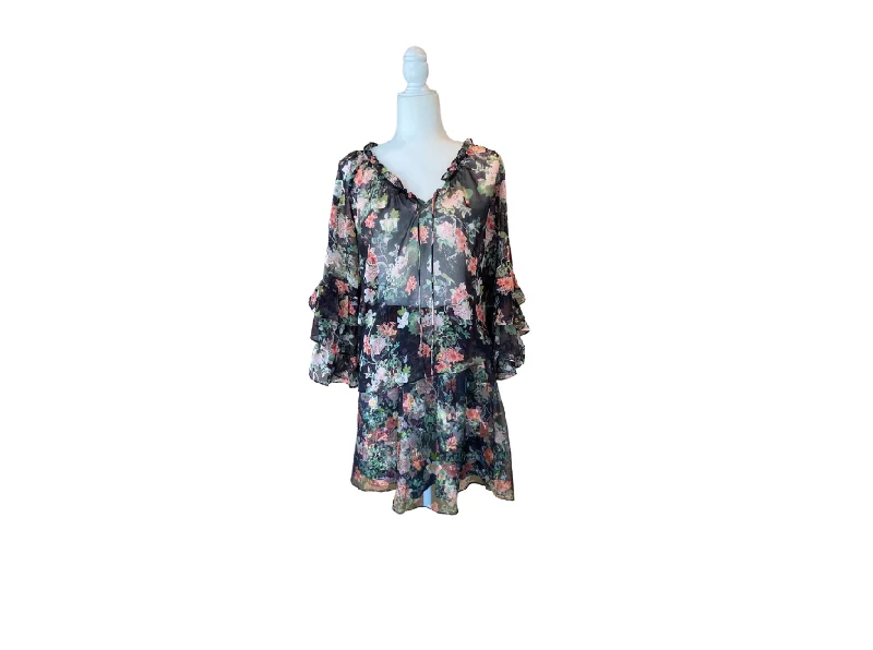 Alice + Olivia Floral Top and Mini Skirt chiffon skirt airy
