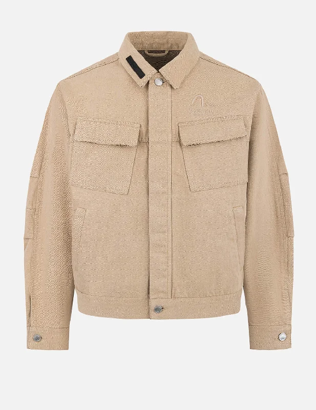 Two Tone Distressed Relax Fit Trucker Jacket V-Neck Jacket Boat Neck Jacket Square Neck Jacket