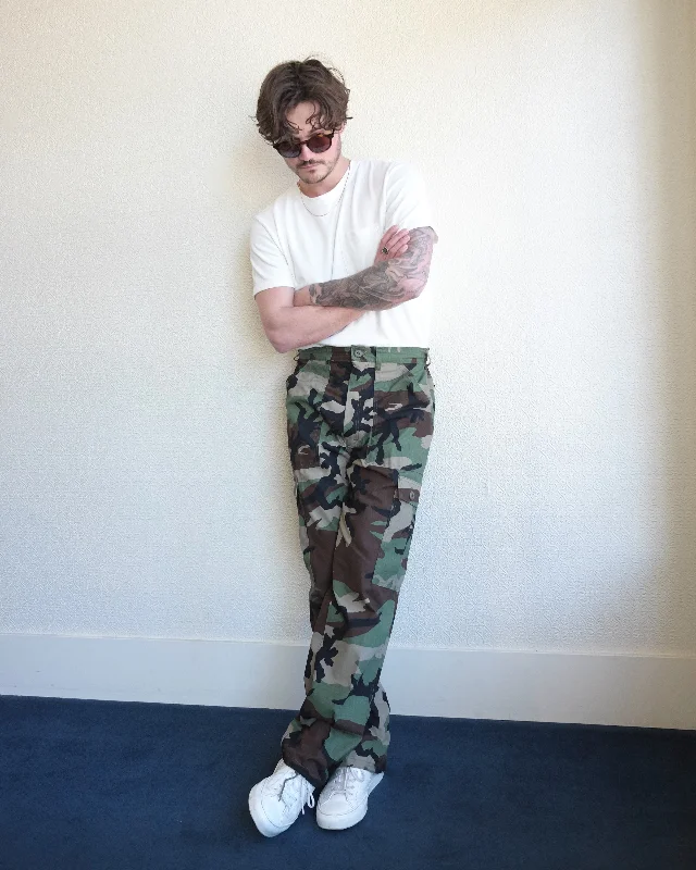 Red Label Six Pocket Pants, Woodland Camo Fashionable Work Pants