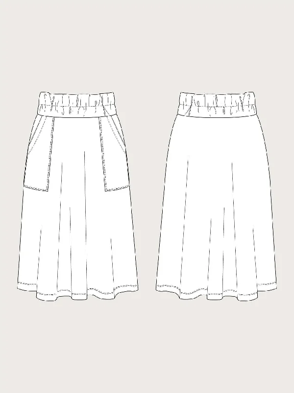 ELASTIC WAIST MAXI SKIRT PATTERN   -- The Assembly Line Patterns corduroy skirt durable