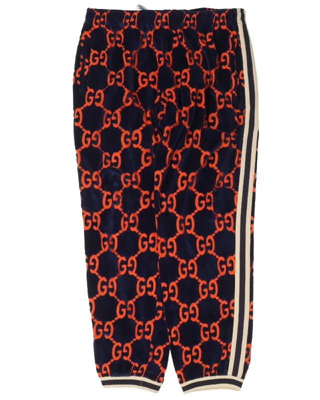 Jacquard Monogram Track Pants Slim-Fit Khaki Pants