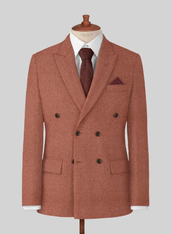 Naples Dark Salmon Pink Tweed Jacket Satin Jacket Silk Jacket Chiffon Jacket