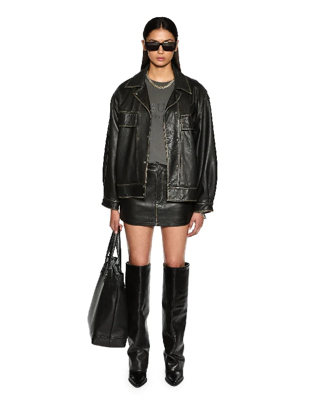 CREED JACKET AGED BLACK Welt Pockets Slit Pockets Flap Pockets
