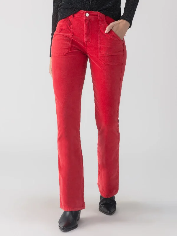 Velveteen Hayden Bootcut Standard Rise Pant Mars Red Soft Stretch Leggings
