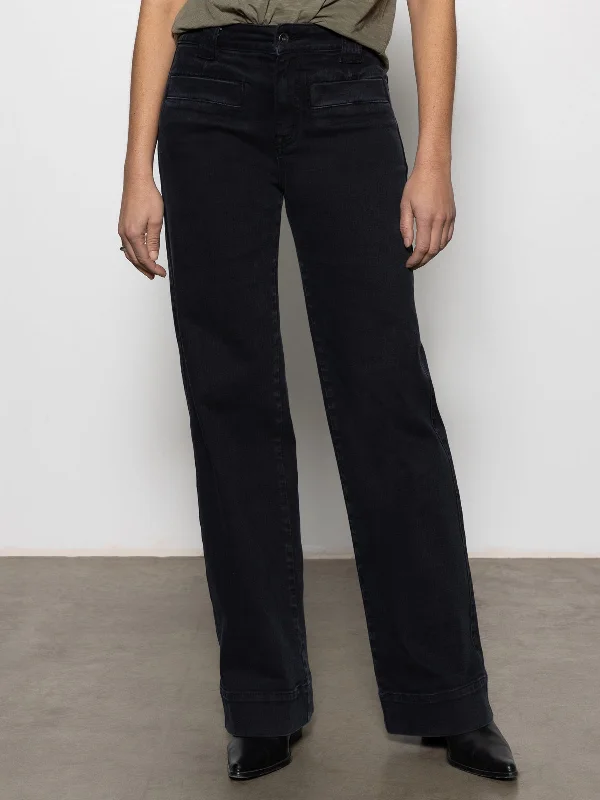 Voyage Standard Rise Full Length Pant Black Lightweight Jogger Pants