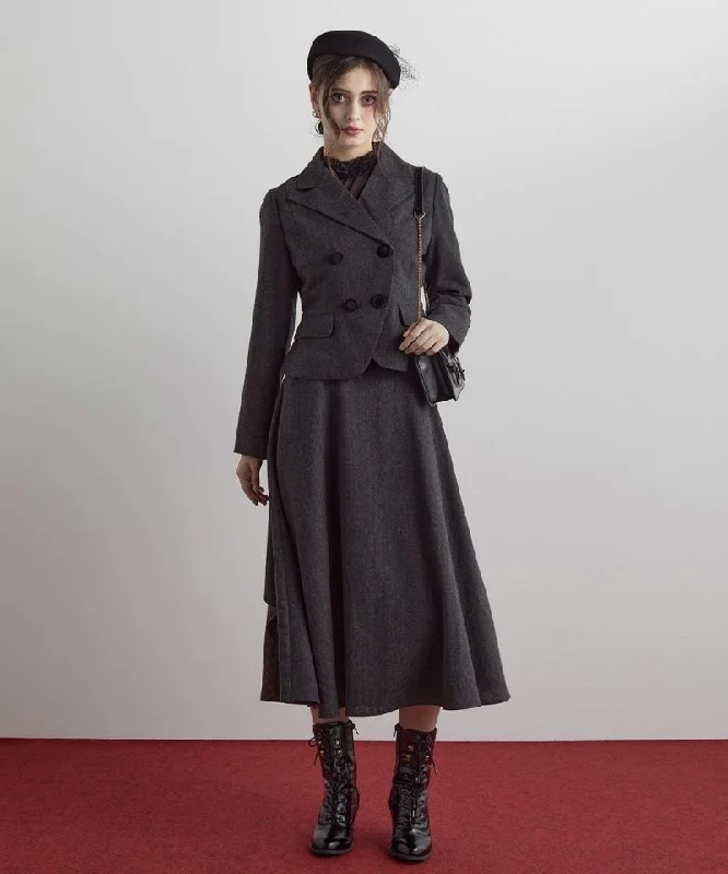 Peplum Tweed Jacket / an3 Limited [51DD01j003]. Hoodie Zip-Up Jacket Button-Up Jacket