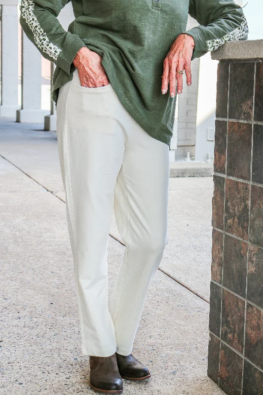 Wild Palms Ivory Slim Pants Sleek Black Pants