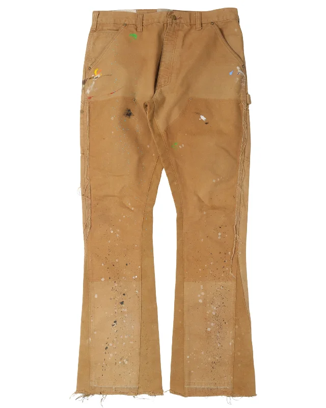 Painted La Flare Carpenter Pants Soft Cotton Pants