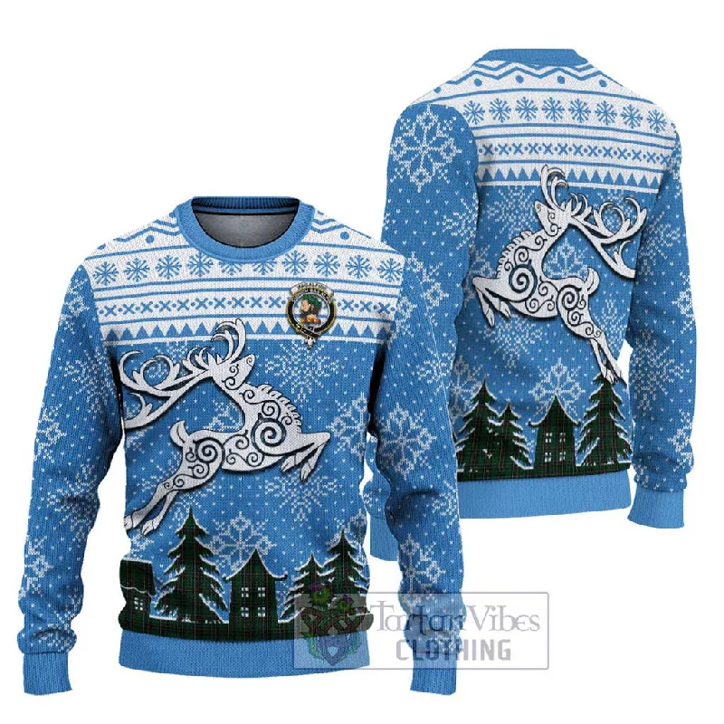 MacAlpine (MacAlpin) Clan Christmas Ugly Sweater Celtic Reindeer Style Fitted Loose Oversized