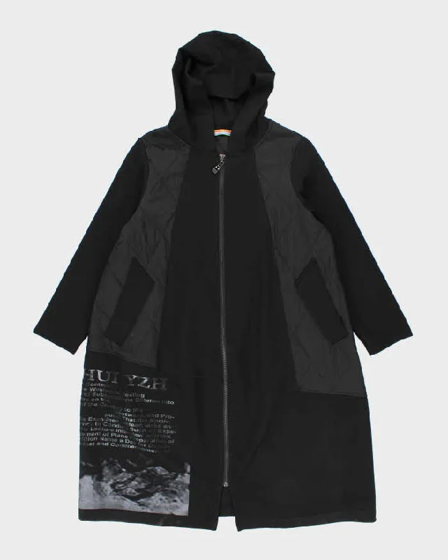 Vintage Y2k 00s Miss Clara Paris Long Hooded Jacket - XL Tailored Jacket Straight Jacket A-Line Jacket