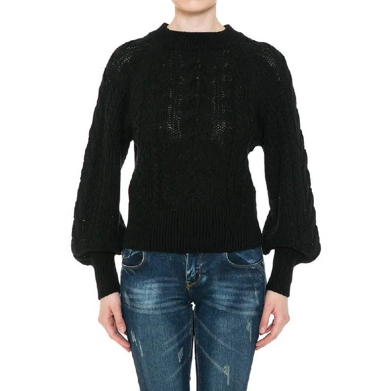 Cable Knit Raglan Sweater Cashmere Blend Cotton Blend Poly Blend