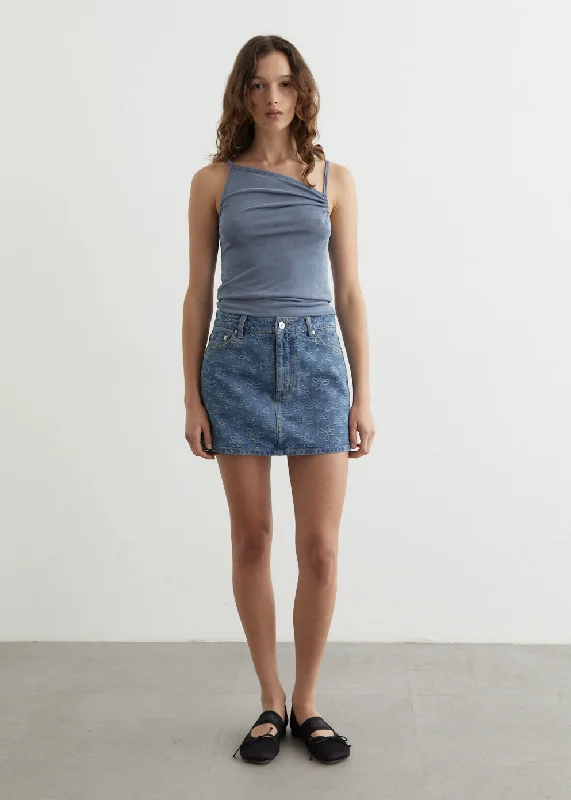Envy Denim Mini Skirt a-line skirt cut