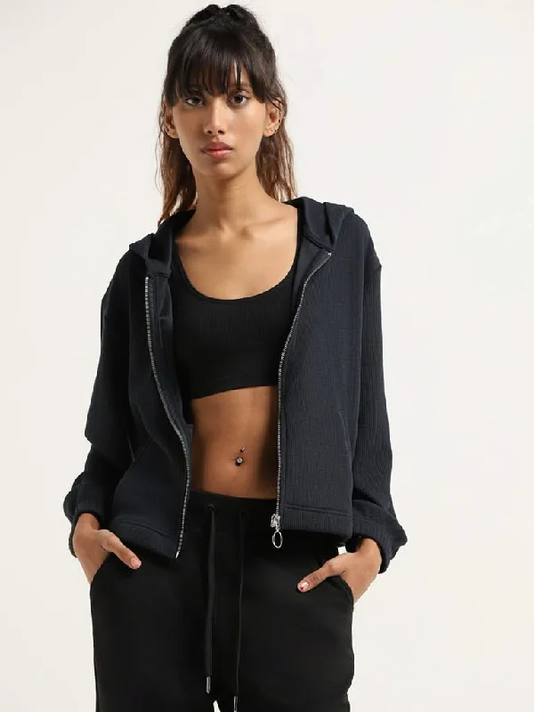 Studiofit Grey Cotton Blend Hoodie Jacket Wool Fabric Cashmere Fabric Tweed Fabric