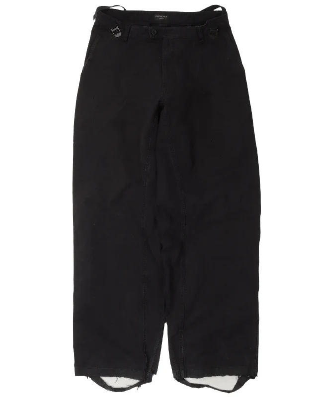 Oversized Distressed Pants Relaxed Linen Pants