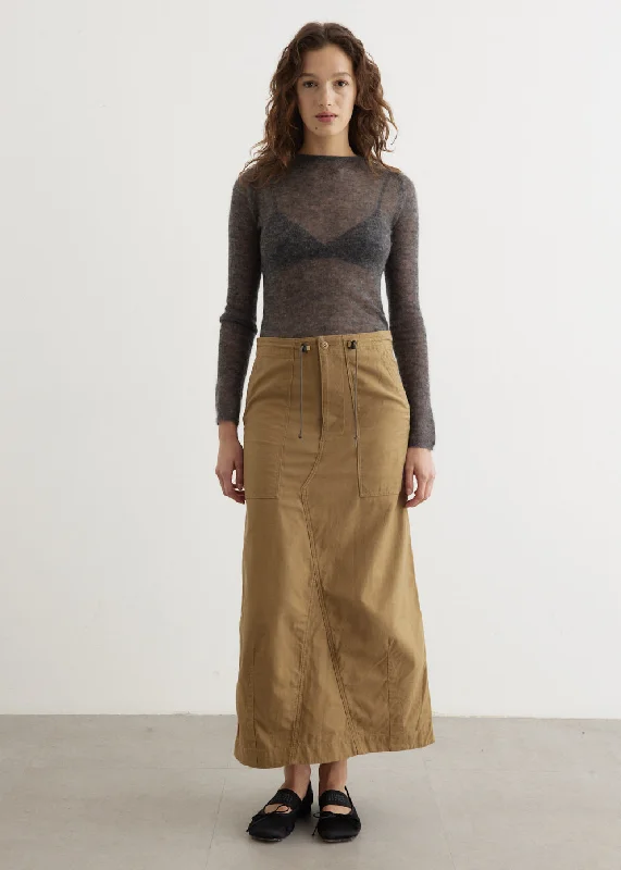 String Fatigue Skirt linen skirt light