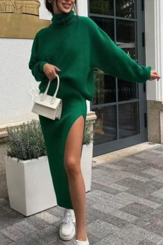 SWEATER SKIRT TWO PIECES SET Casual Formal Business