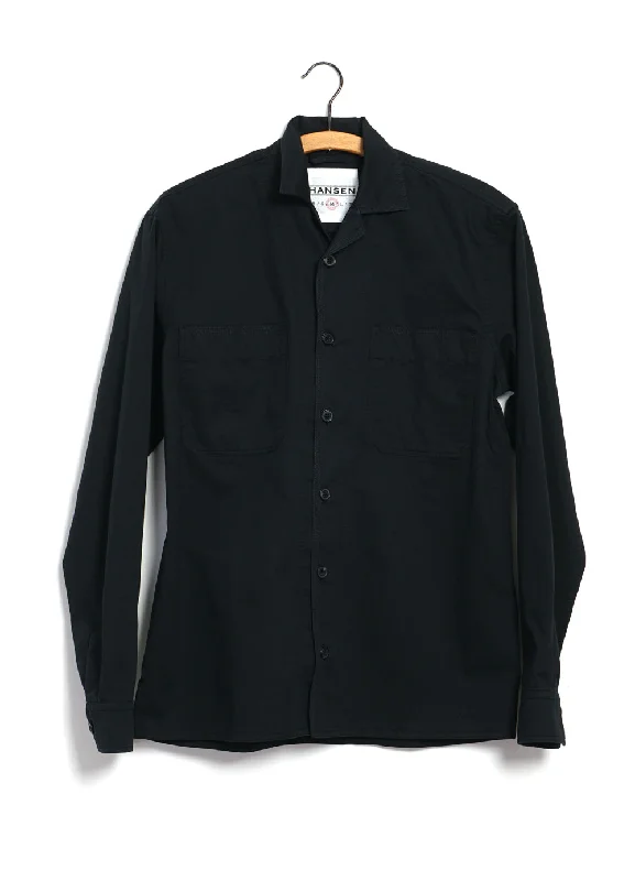 STEFFEN 29-77-2 | Shirt Jacket With Decorative Stitching | Black Drill Embroidered Jacket Appliqued Jacket Beaded Jacket