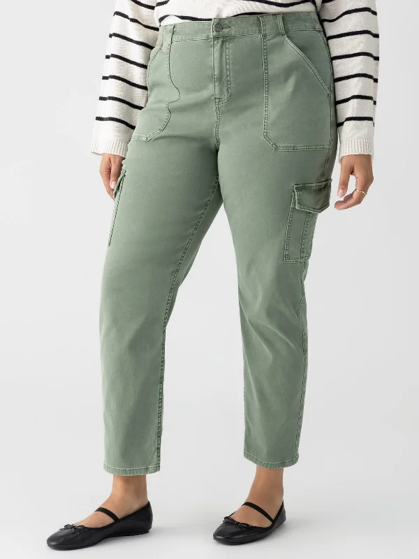 Sculpted Hayden Cargo Standard Rise Pant Dark Spruce Extended Sizing Comfortable Jogger Trousers