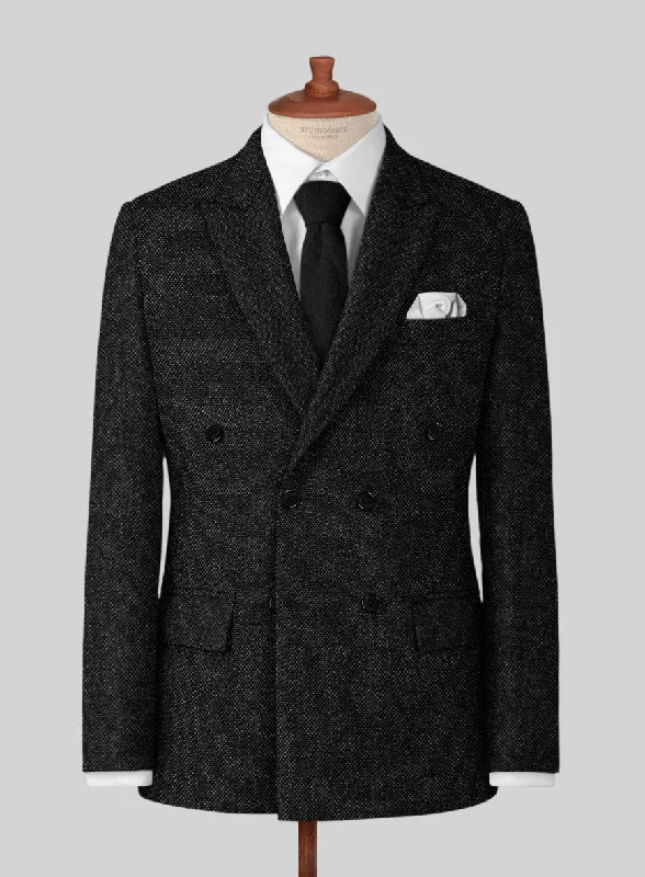 Highlander Heavy Charcoal Bedford Tweed Jacket Hooded Jacket Caped Jacket Shawl Collar Jacket