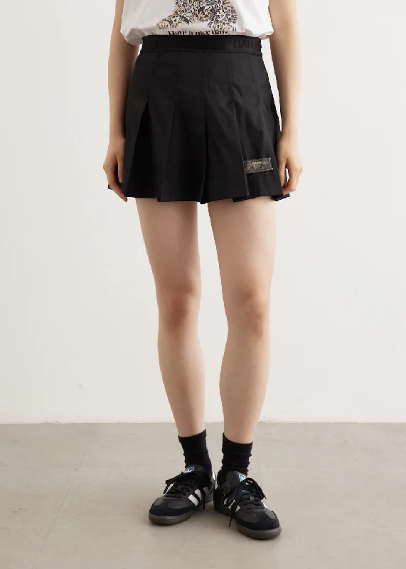 Duchesse Nylon Pleated Mini Skirt a-line skirt cut