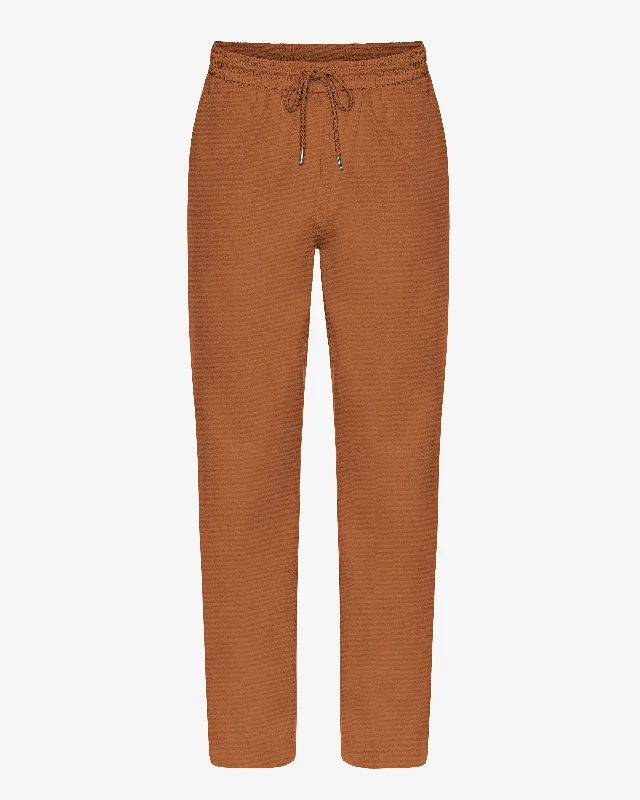 Organic Twill Pants - Ginger Brown Stylish Slim Trousers