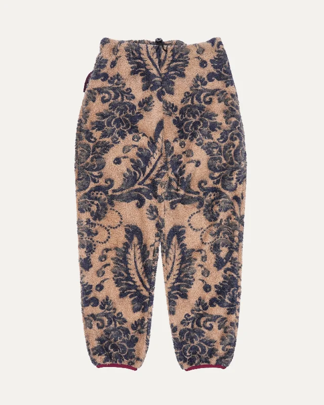 Damask Fleece Pants Trendy Wide-Legged Trousers