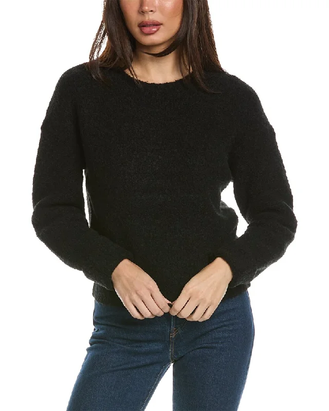 Theory Shrunken Wool & Camel-Blend Sweater Sequined Glittery Shiny