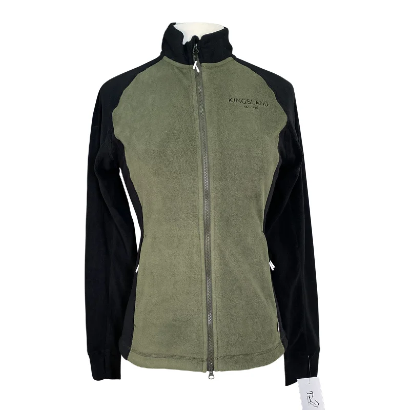 Kingsland 'Valeska' Ladies Micro Fleece Jacket in Green Beetle - Women's Small Knit Fabric Woven Fabric Fleece Fabric