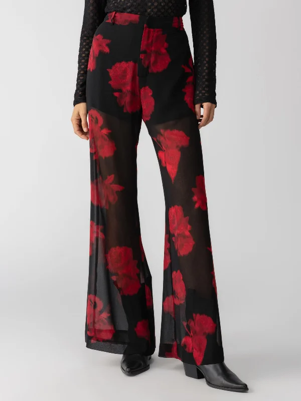 Sheer Nights Standard Rise Pant Moody Rose Fashionable Button-Up Pants