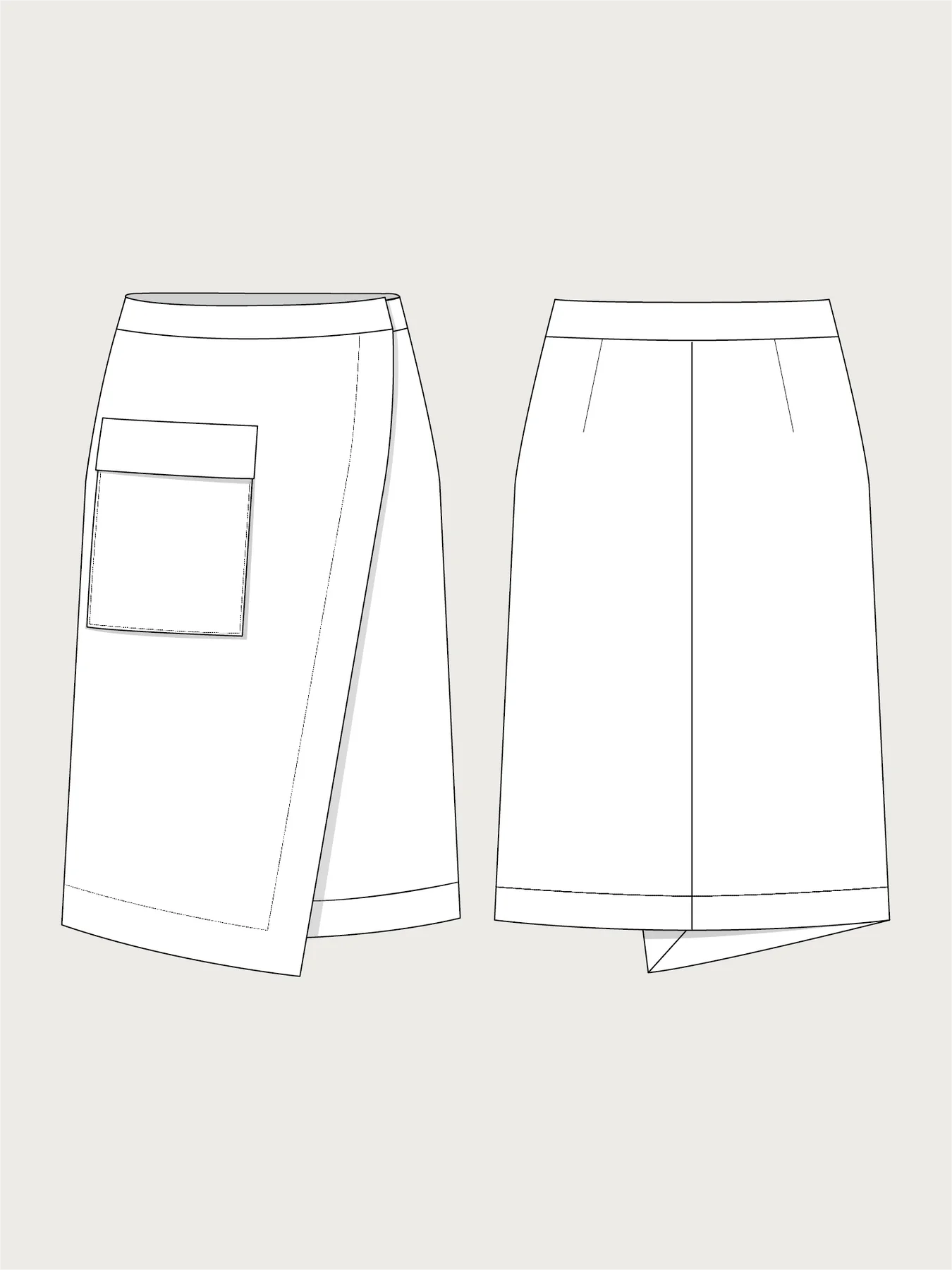 ASYMMETRIC MIDI SKIRT PATTERN  -- The Assembly Line Patterns lace skirt romantic