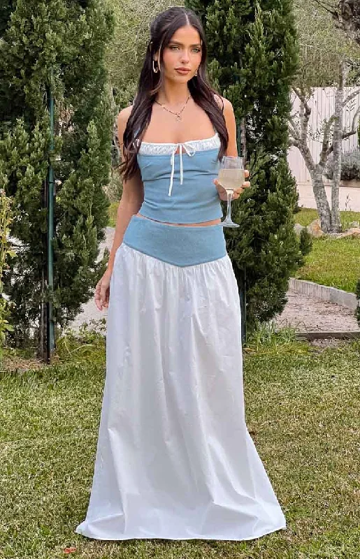 Mystic White Maxi Skirt wrap skirt elegant