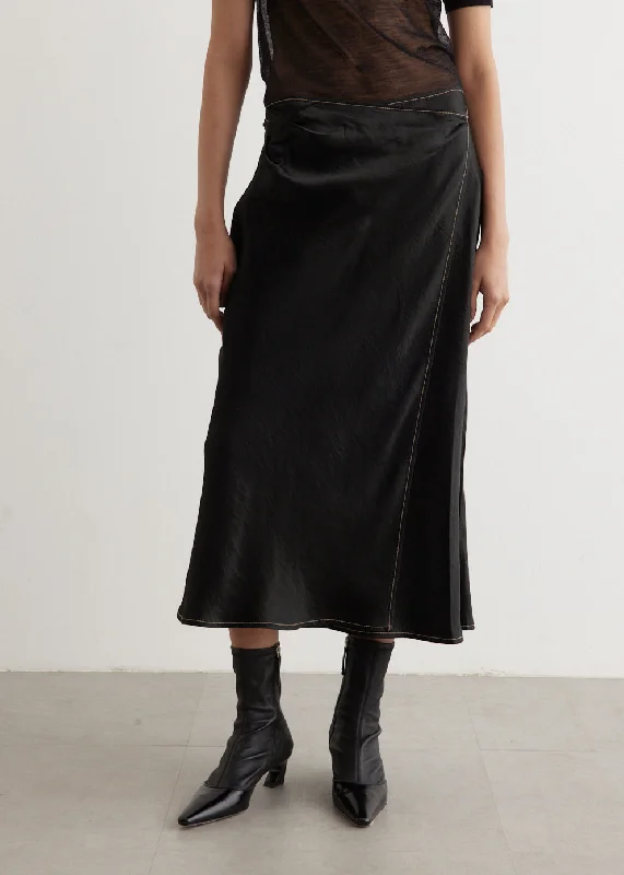 Iala Satin Wrap Skirt leather skirt durable