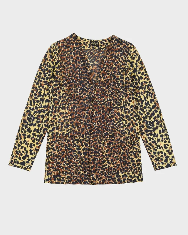 Vintage 1970s Leopard Print Loungewear Jacket - S Quilted Jacket Puffer Jacket Insulated Jacket