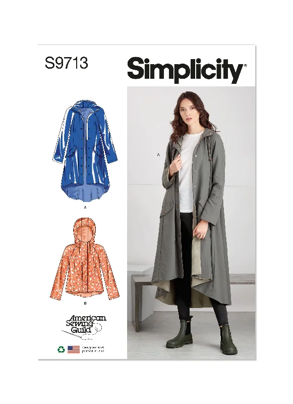 Simplicity Pattern S9713 Misses Jacket/Coat Herringbone Jacket Checkered Jacket Solid Jacket