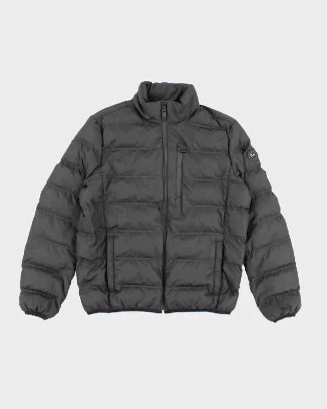 Women's Michael Kors All Black Puffer Jacket - M Faux Fur Fabric Real Fur Fabric Shearling Fabric