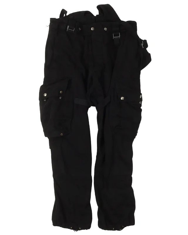 Modified Over-Dyed Swiss Alpenflage Cargo Pants Elegant High-Waist Pants