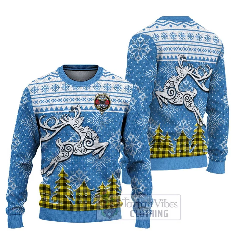 MacLeod (McLeod) Clan Christmas Ugly Sweater Celtic Reindeer Style Cotton Fabric Linen Fabric Terry Fabric