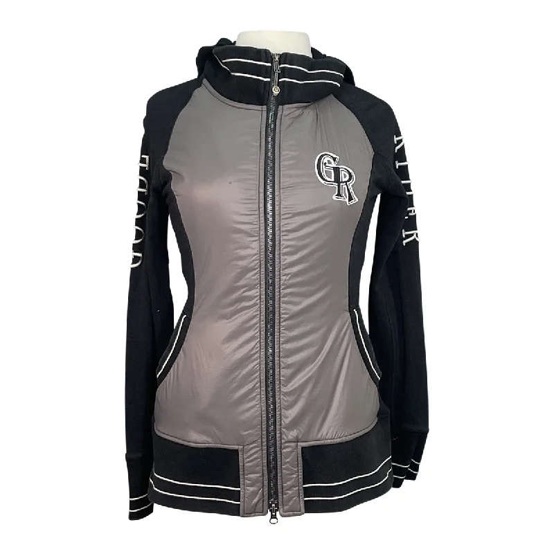Goode Rider 'GR' Jacket in Black/Grey - Women's Small Satin Jacket Silk Jacket Chiffon Jacket