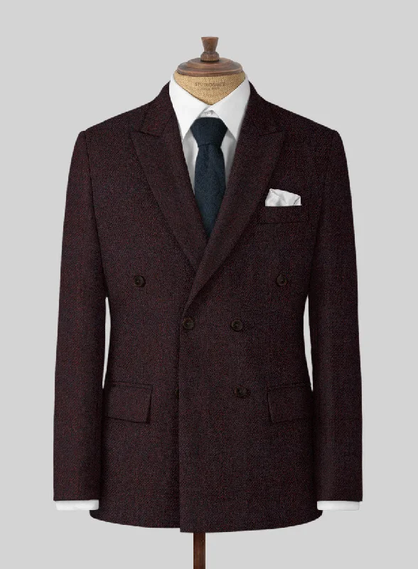 Highlander Heavy Wine Herringbone Tweed Jacket Denim Jacket Leather Jacket Suede Jacket