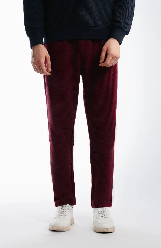 Ottoman Joggers Pants - Burgundy Classic Pleated Pants