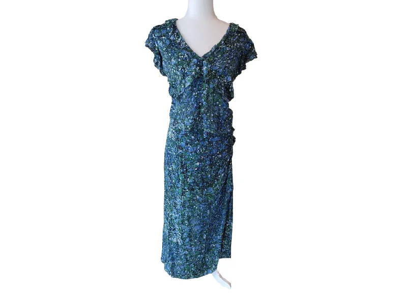 Veronica Beard Marble Print Skirt and Top ruffled skirt detail