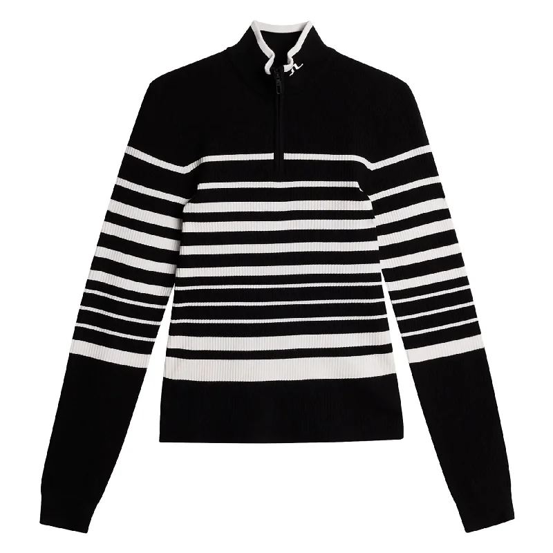 Womens Cheryl Knitted Quarter Zip Sweater Black - SS25 Fleece Sweater Nylon Polyester