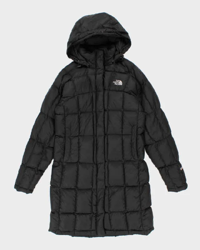Women's Black The North Face Long Puffer Jacket - XS Tiered Jacket Buttoned Jacket Zippered Jacket